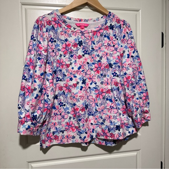 Lilly Pulitzer Floral Sweatshirt - Pink and Blue party like a lobstar xl - Picture 2 of 7